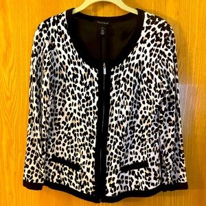 Leopard zip-up cardigan